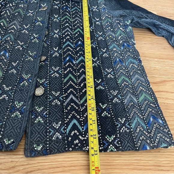 ColdWater Creek Denim Embroidered Maximalism Grandmacore Grandma Jacket Vintage - Picture 13 of 13